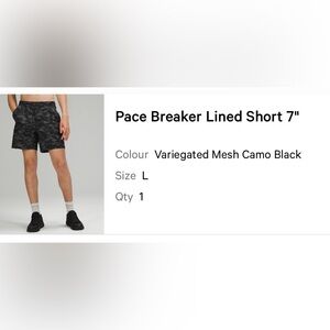 Lululemon Men’s Pace Breaker Lined Short 7"